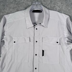 Truewerk Cloud Shirt Mens Medium Gray Long Sleeve Snap Button Lightweight